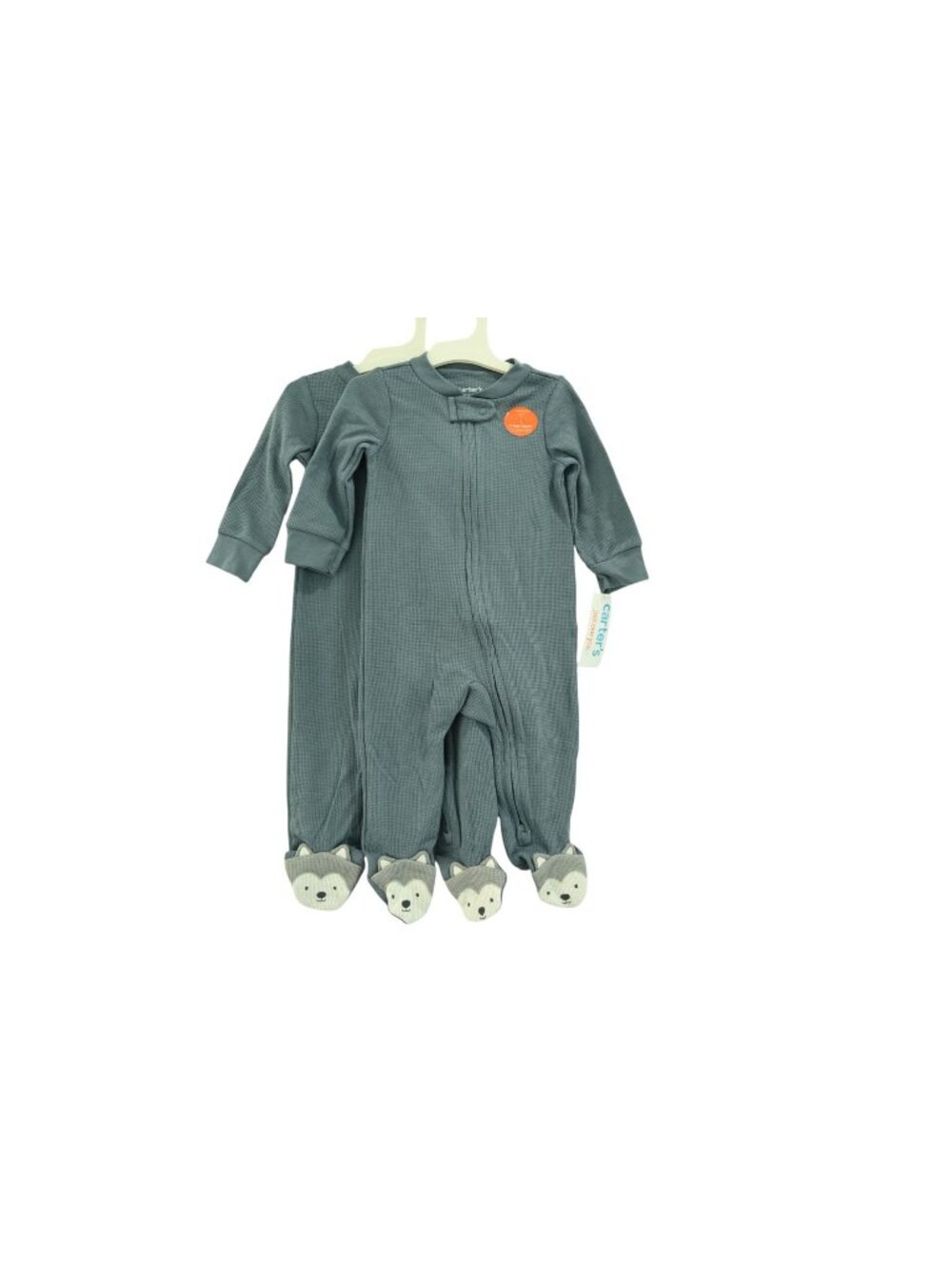 NWT Just One You by Carters Lot of 2 Full Zip Wolf Footed Sleepers Sz 9 Months